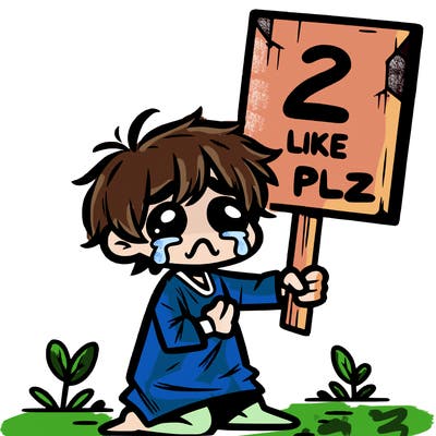 small poor toddler crying with sign that says 2 like plz