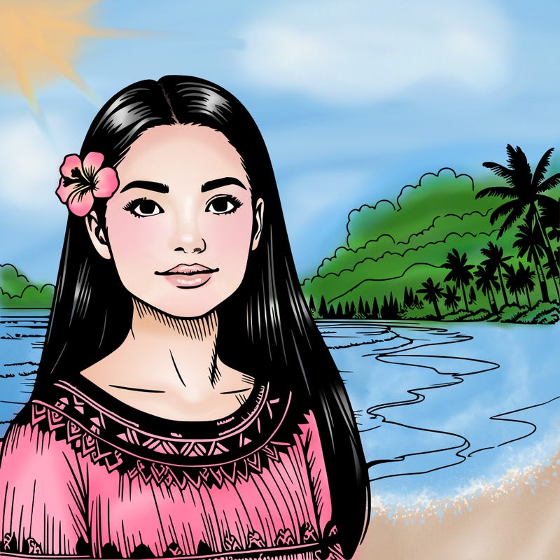 realistic girl from hawaii