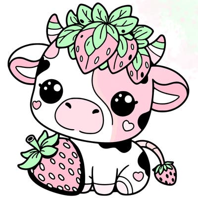 cute strawberry cow