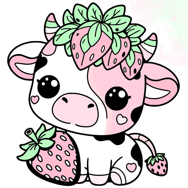 cute strawberry cow