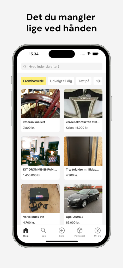 GulogGratis mobile app interface showing various second hand items for sale including a car and VR headset