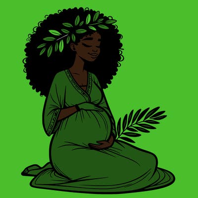 pregnant african american woman black and white