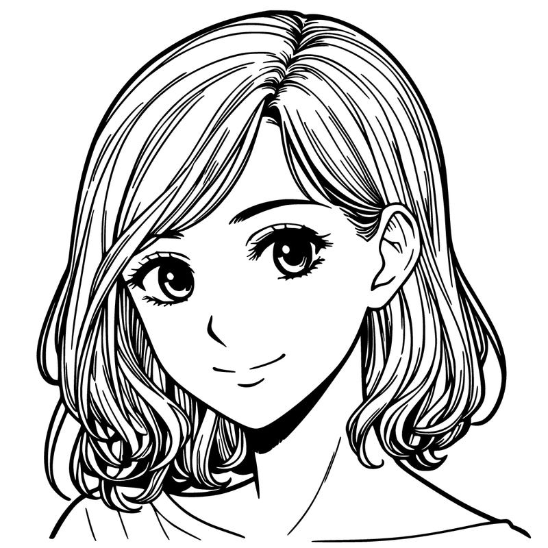 human portrait woman manga