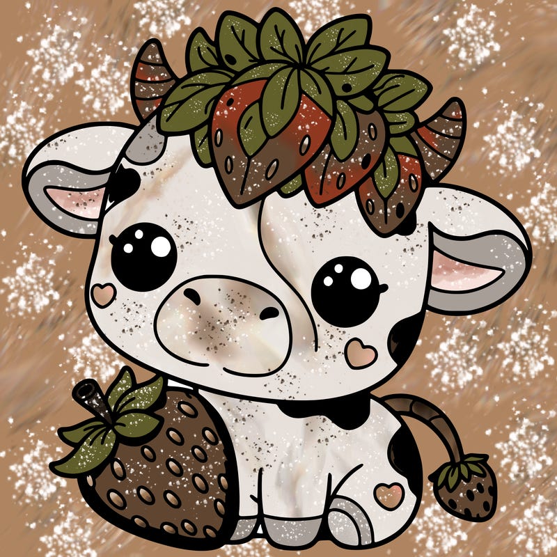 cute strawberry cow
