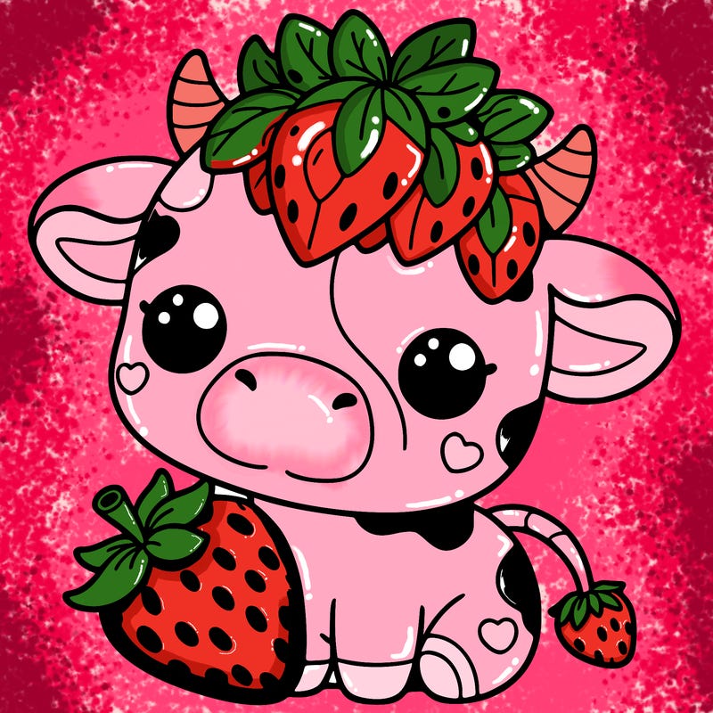 cute strawberry cow