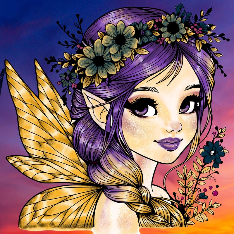 beautiful realistic fairy portrait