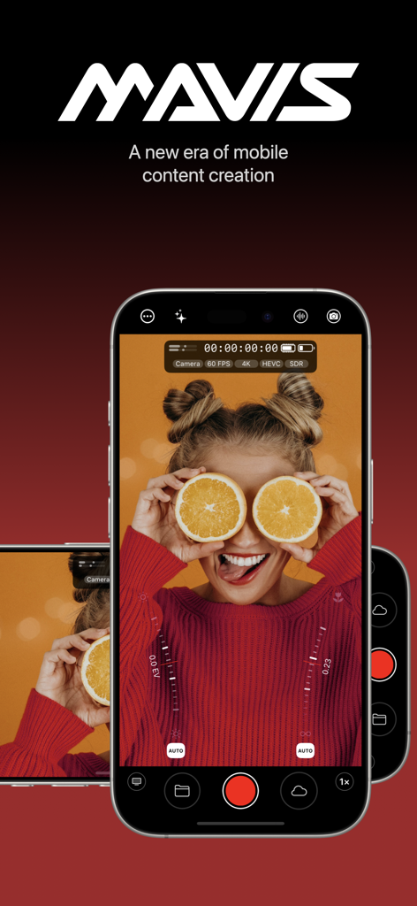 Mavis - Camera - Mavis camera app professional interface on iPhone for cinematic content creation