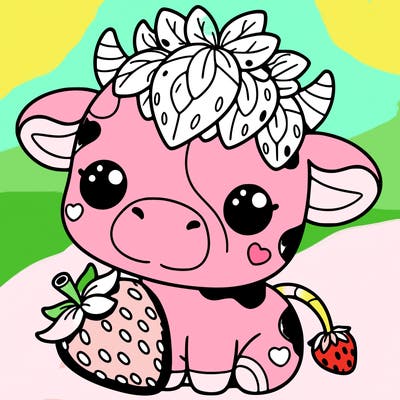 cute strawberry cow