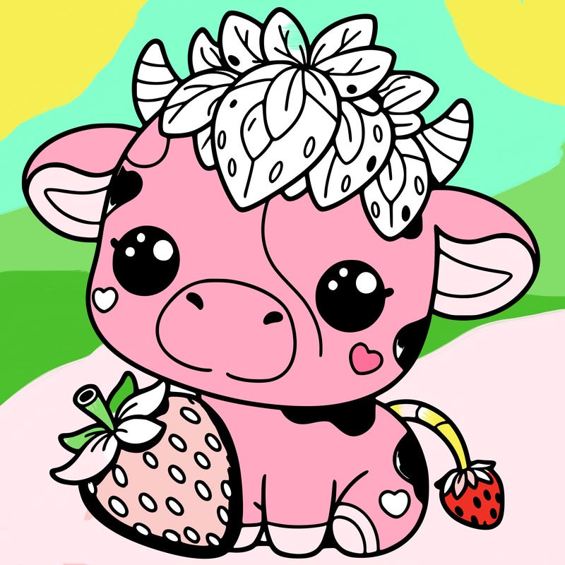 cute strawberry cow