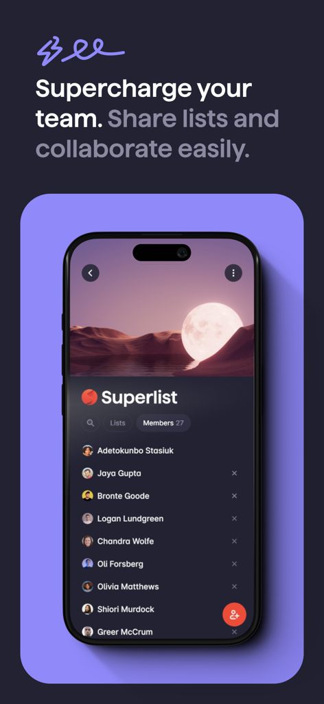 Superlist: To-Do List & Tasks - Superlist interface for sharing lists and collaborating with team members.