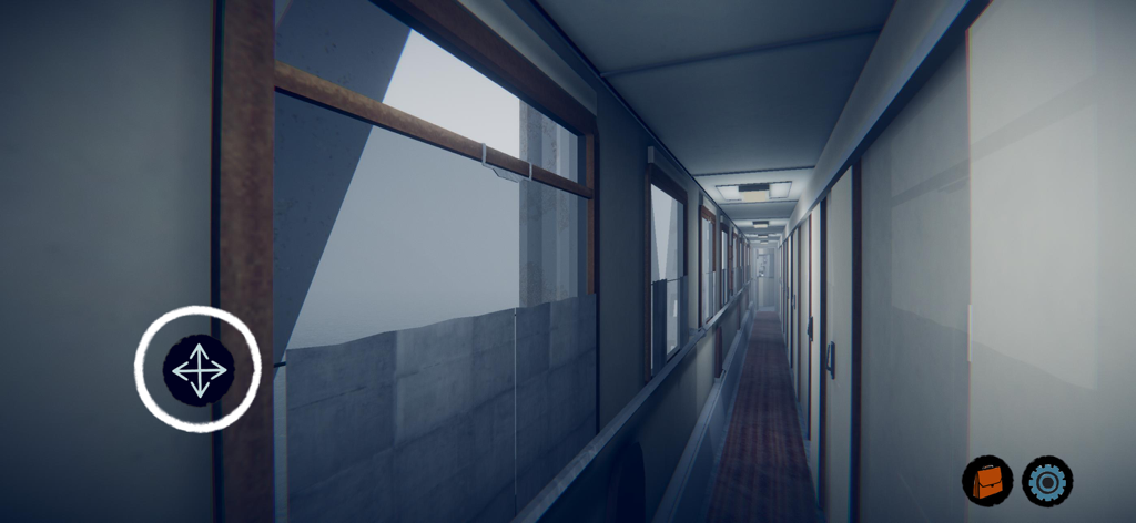 First person perspective of a dark narrow corridor in the dreamcore horror game Only You Are Here