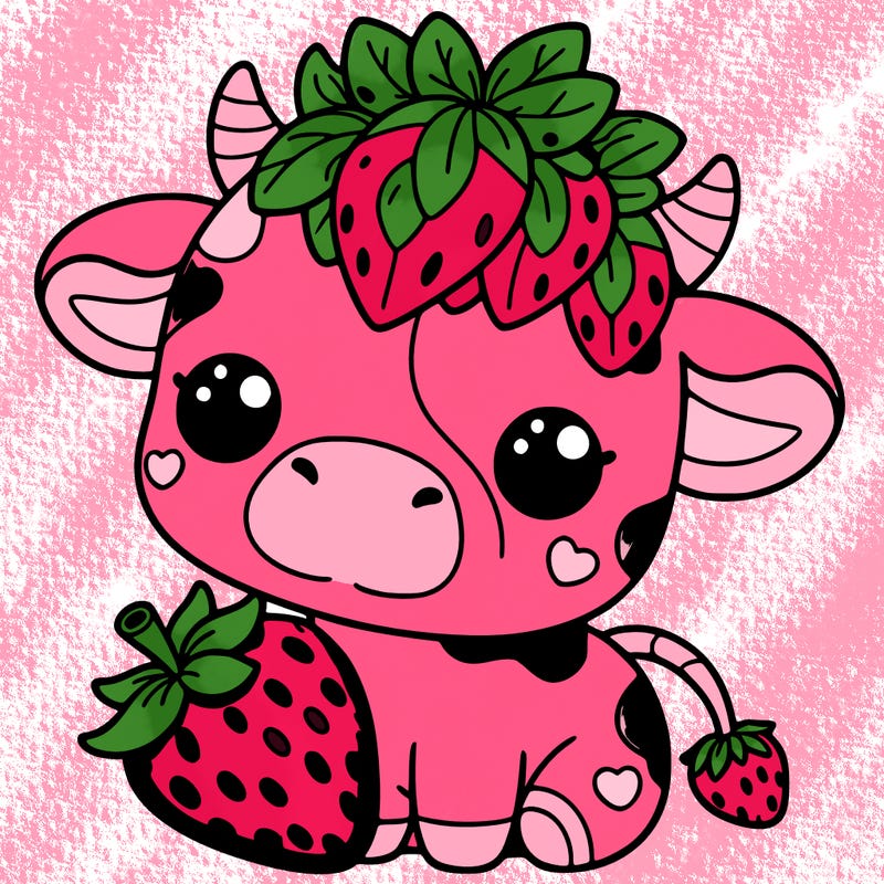 cute strawberry cow