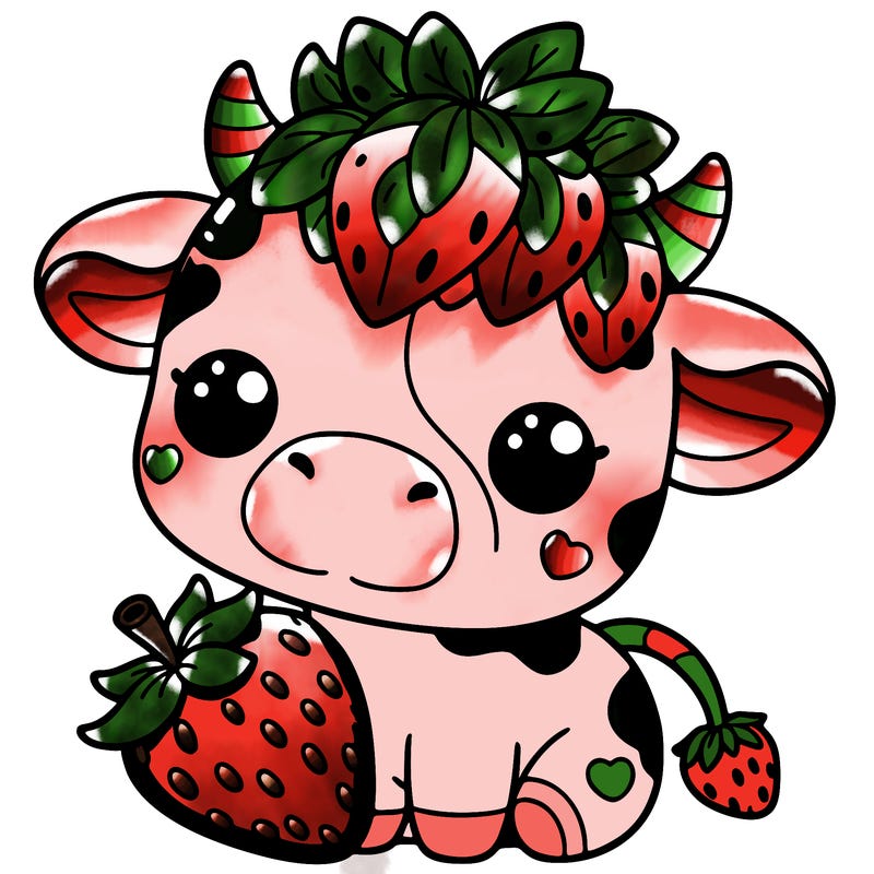 cute strawberry cow