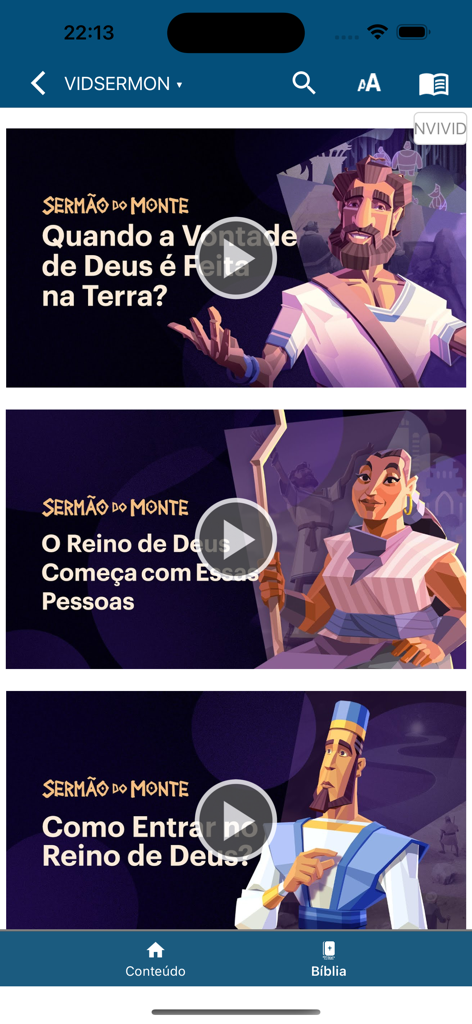 NVI Português Bible - Sermones en video sobre el Sermón del Monte en la aplicación Biblia NVI Português