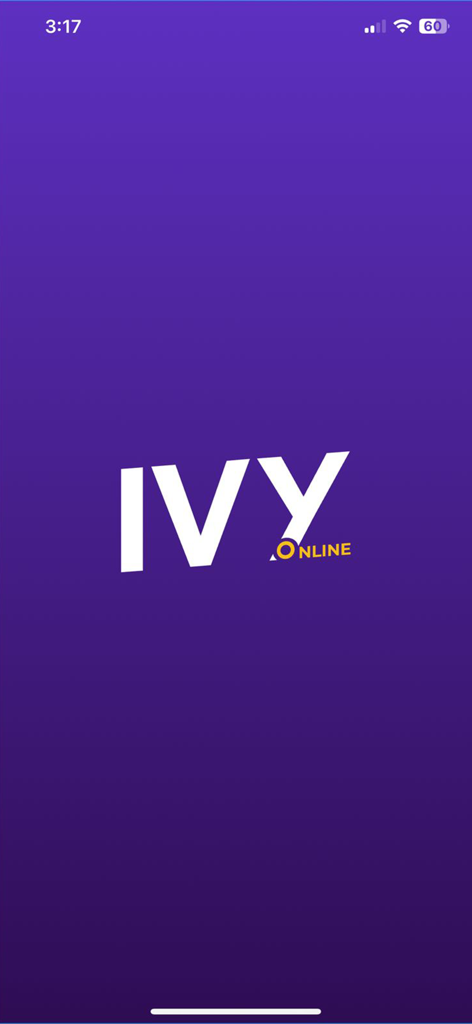 IVY Online - Learning Platform - Ivy Online learning platform splash screen featuring the white and yellow logo on a purple background