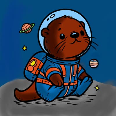 otter in a space suit