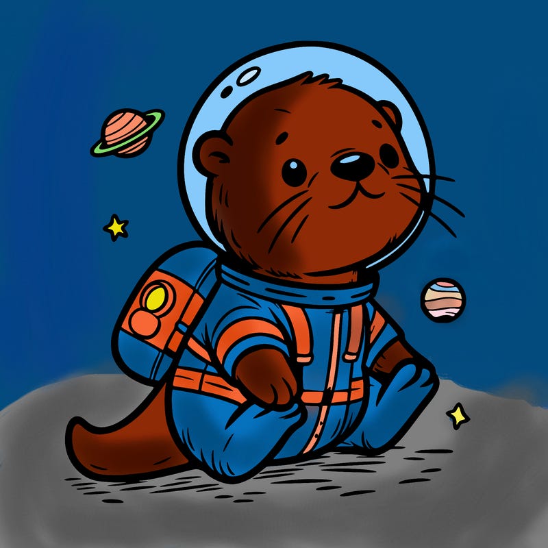 otter in a space suit