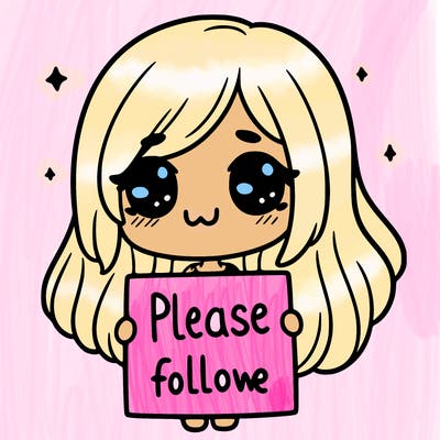 a girl holding  a sign  saying please  follow  me