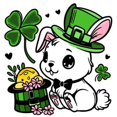 st. patrick's day, bunny.