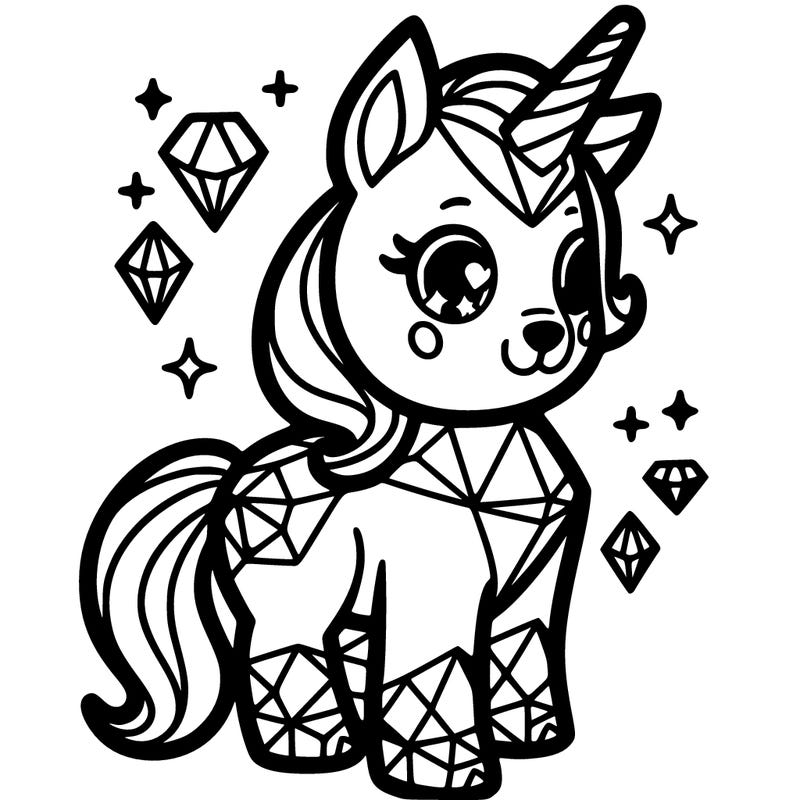 diamond, unicorn dog