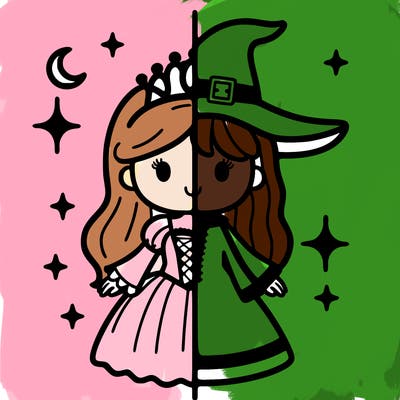 split princess and witch