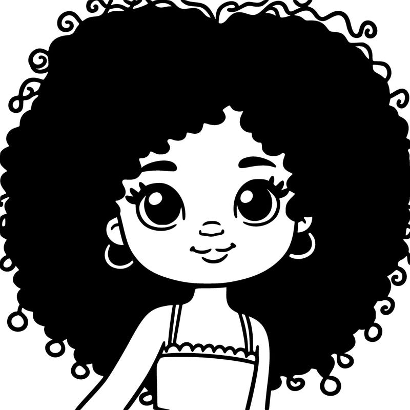 black girl with curly hair