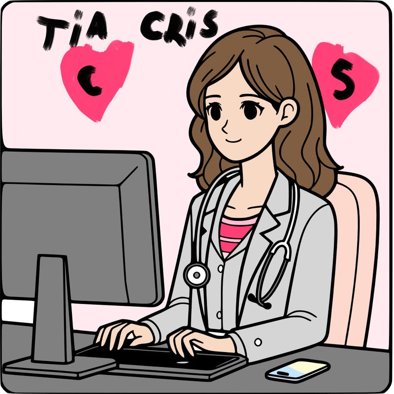 female  doctor look at her computer..: