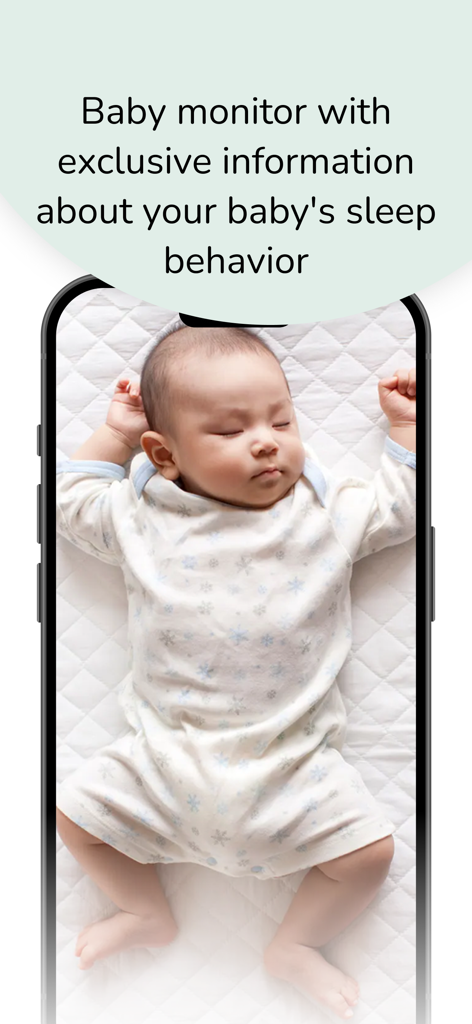 The Wonder Weeks - Baby leaps - Un teléfono inteligente que muestra a un bebé durmiendo usando el monitor de bebé y la función de seguimiento del sueño.