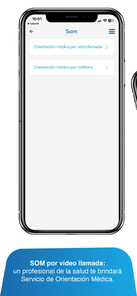 Colmédica - Colmedica app SOM interface for medical orientation by video call or phone.