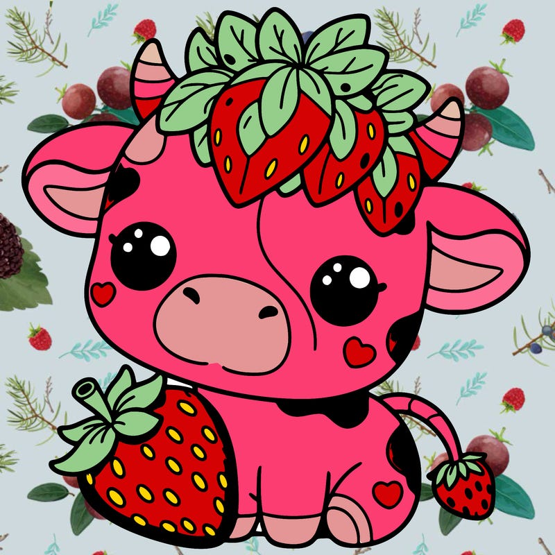 cute strawberry cow