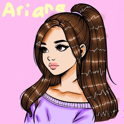 realistic girl with a high ponytail