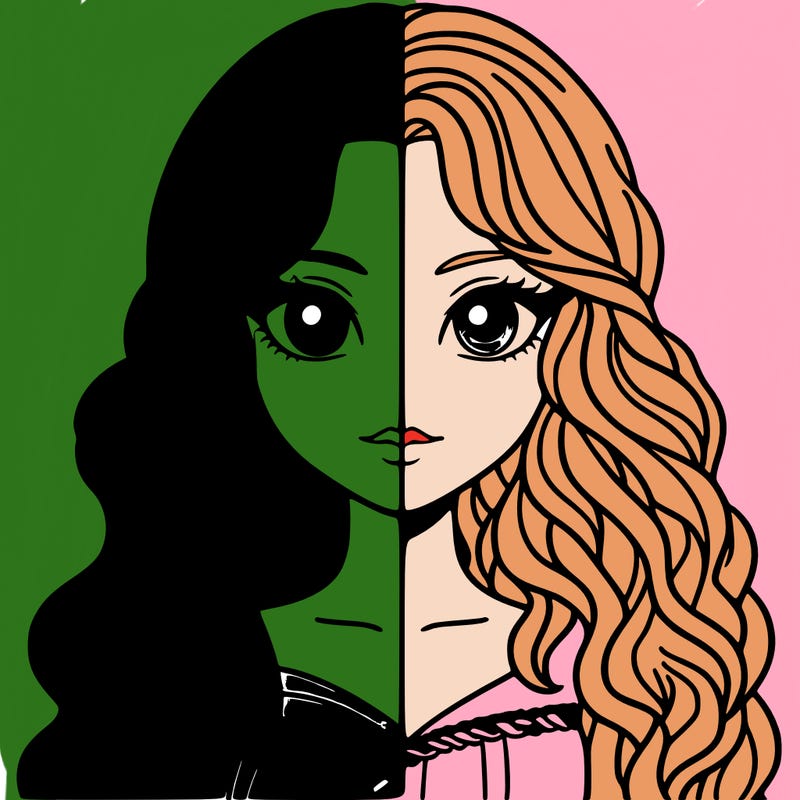 alphaba and glenda half and half