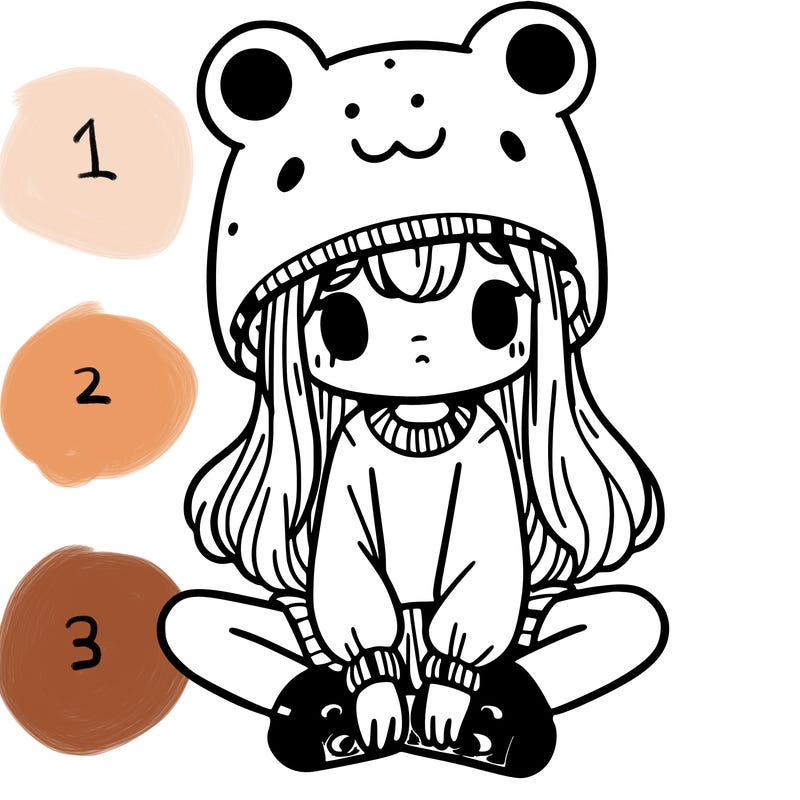 a girl wearing a frog hat and some frog socks