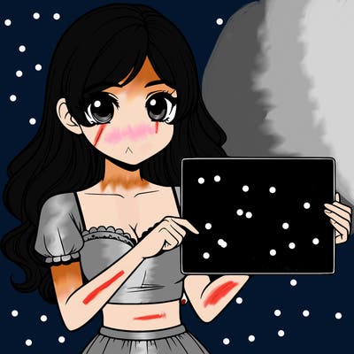 realistic pretty girl holding blank sign