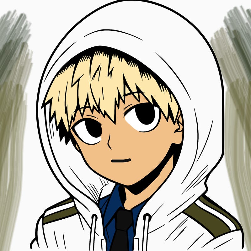 manga character with a hoodie