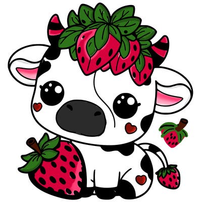 cute strawberry cow