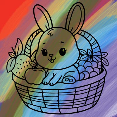 bunny in a fruit basket