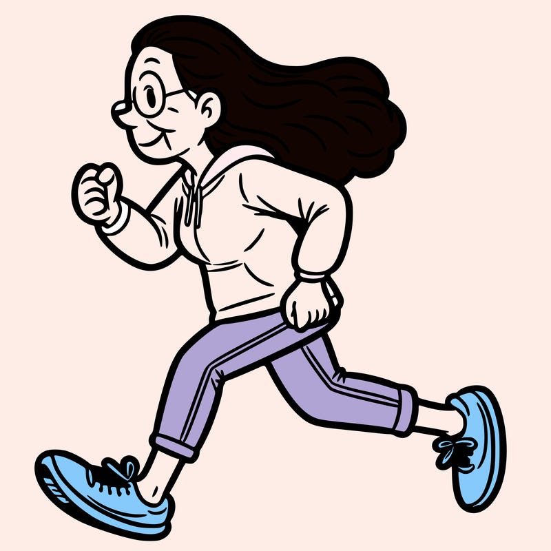 old woman jogging