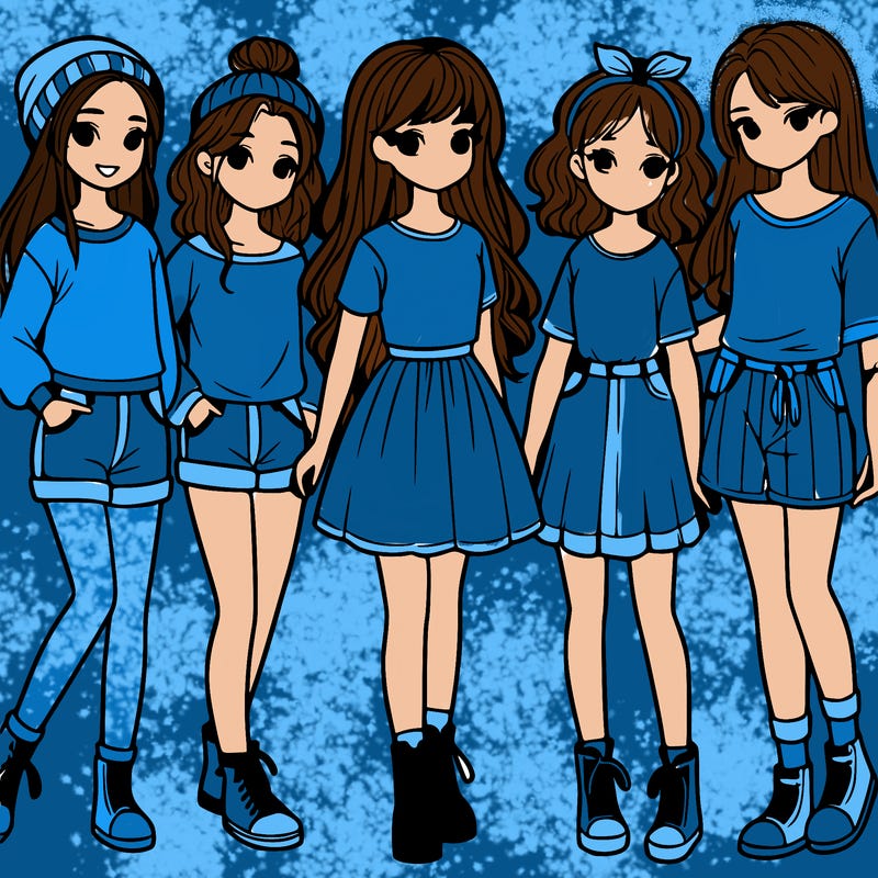 a group of five girls