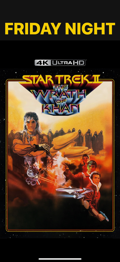 Now Showing – Movie Poster TV - Digital movie poster of Star Trek II shown in the Now Showing app for home theaters