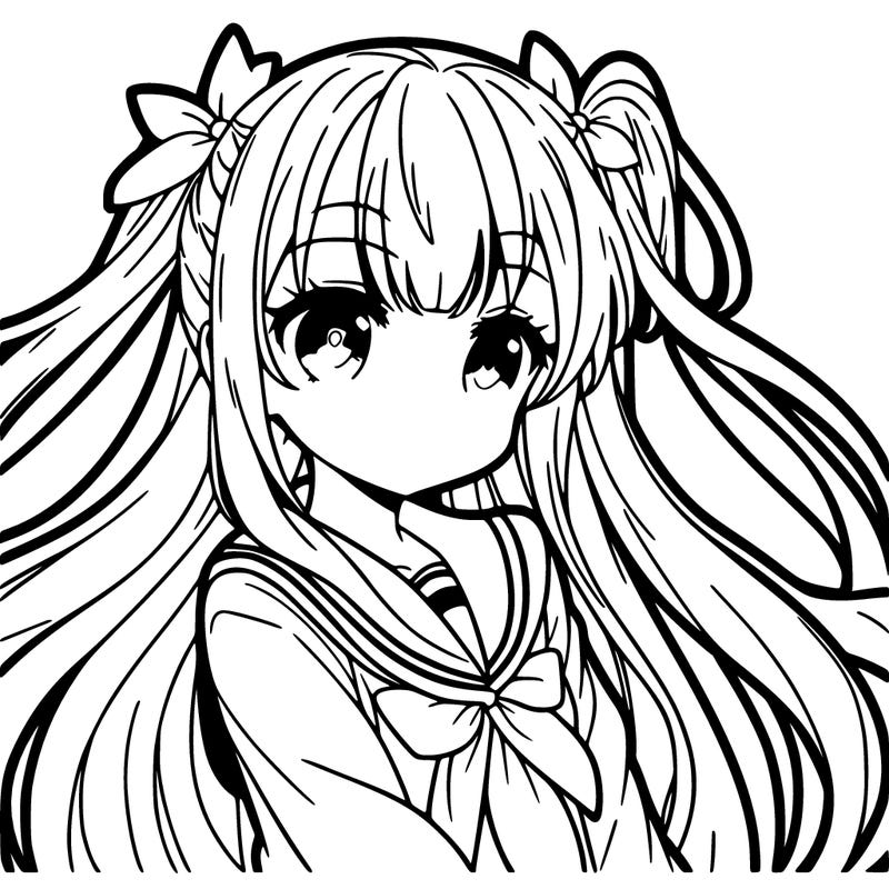 an anime girl with long hair