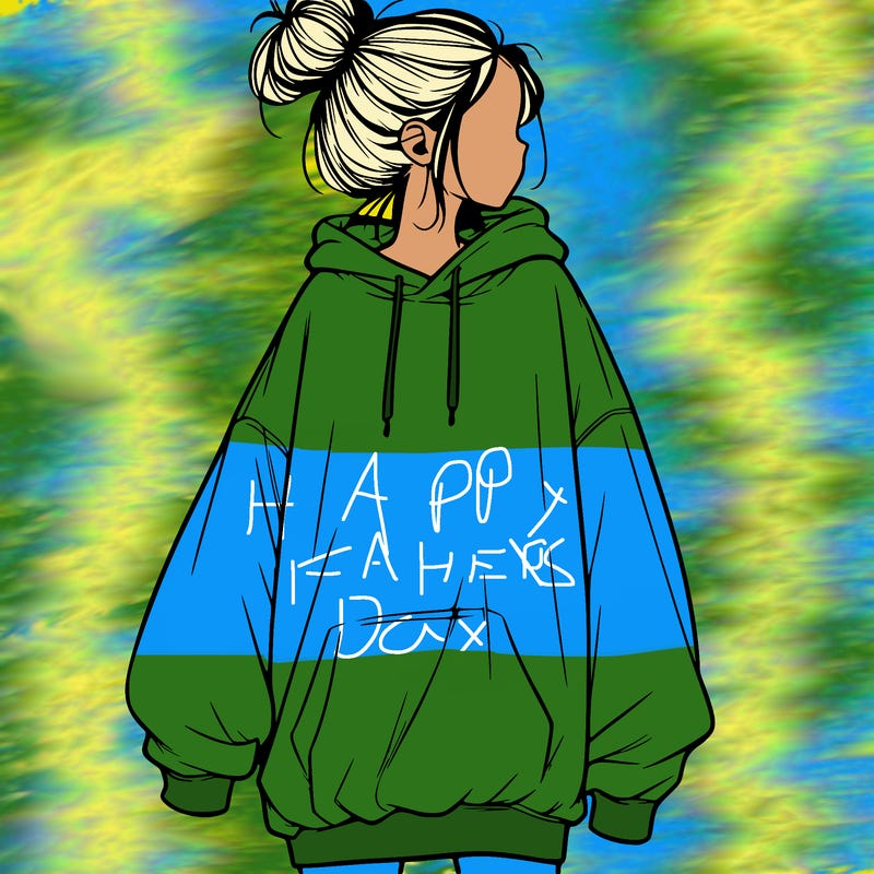 realistic girl with a oversized sweatshirt on and a bun