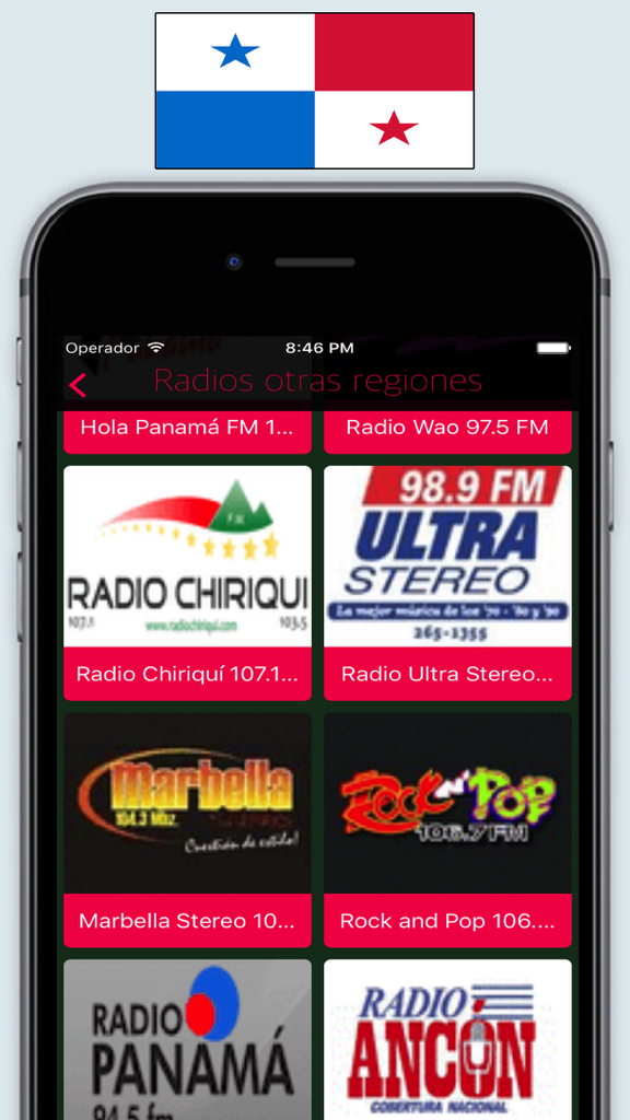 Radio Panamá FM / Live Radios Stations Online App - Uma lista de estações de rádio panamenhas ao vivo no aplicativo Rádio Panamá FM.