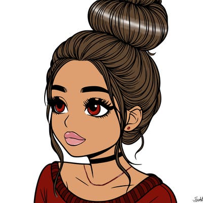 realistic girl with bun