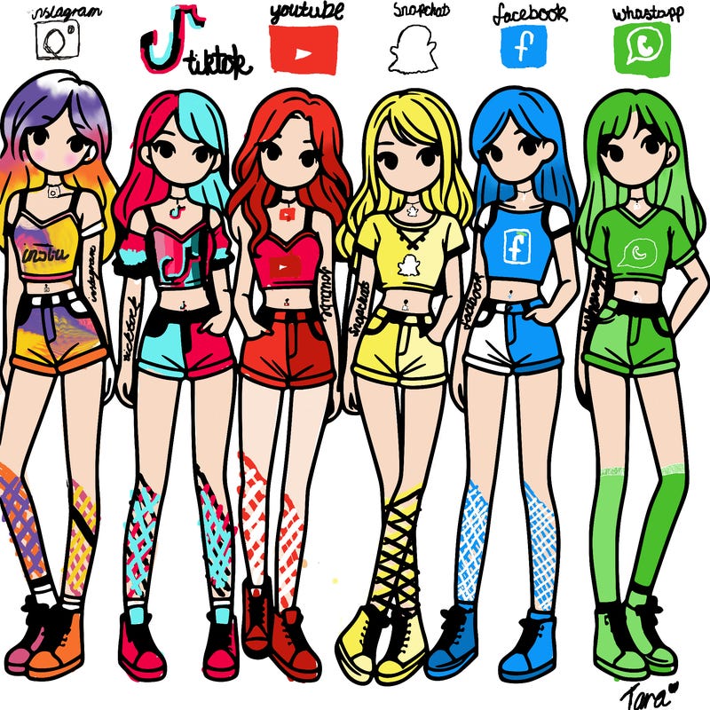 a group of girls wearing crop tops and shorts