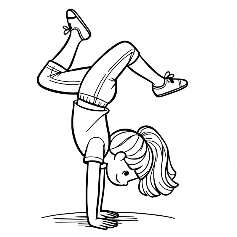 a girl doing a handstand