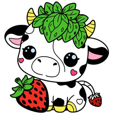 cute strawberry cow