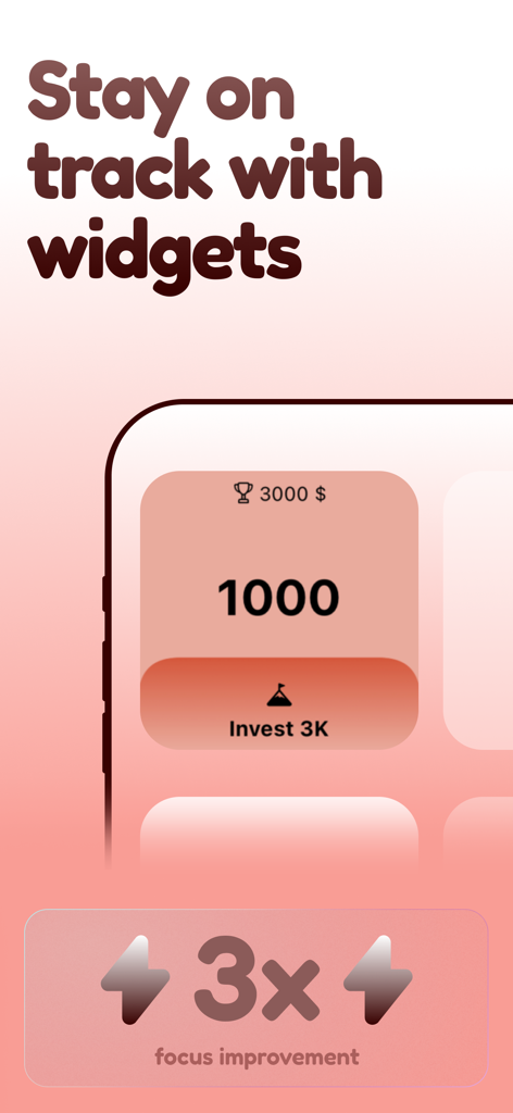 Goal Tracker・Focus Planner・Aim - Widgets de seguimiento de metas en la interfaz de la aplicación de productividad Aim.