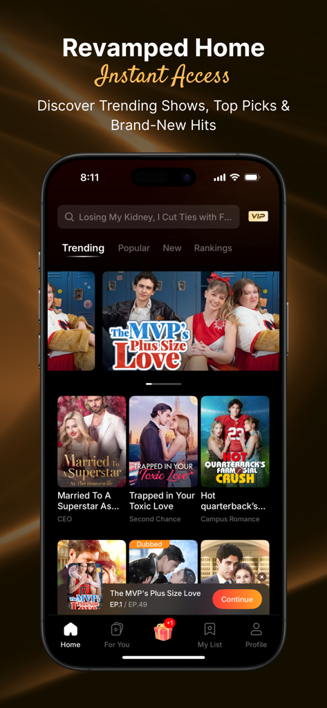Soda TV - Short Dramas & Reels - Soda TV app home screen showcasing a collection of trending short dramas and mini-series.