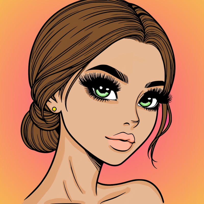 realistic girl with lashes